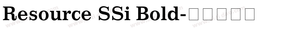 Resource SSi Bold字体转换